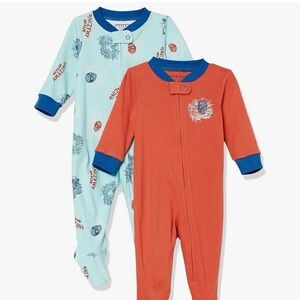 Marvel Toddler Spider-Man 2-Pack Footed One-Pieces - Orange & Light Blue